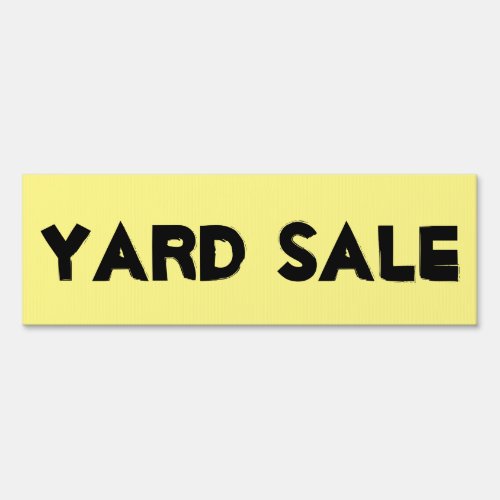 Yellow Yard Sale Yard Sign
