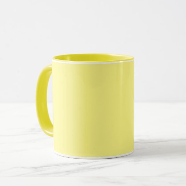 Yellow-yellow, solid color, mug (Front Left)