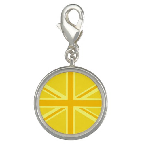 Yellow Yellow Union Jack British Flag Background Charm