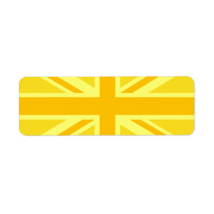 Yellow Yellow Union Jack British Flag Background Label