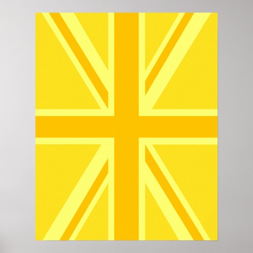 Yellow Yellow Union Jack British Flag Background Poster