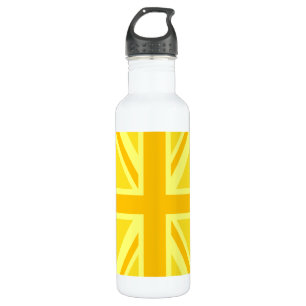 Yellow Yellow Union Jack British Flag Background Stainless Steel Water Bottle