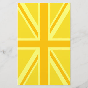 Yellow Yellow Union Jack British Flag Background Stationery