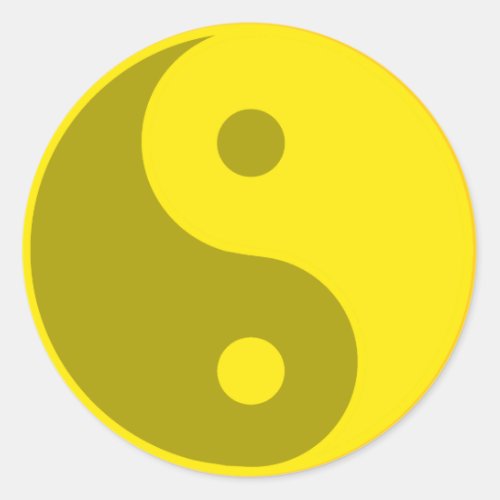 Yellow Yin Yang Spiritual Symbol Classic Round Sticker