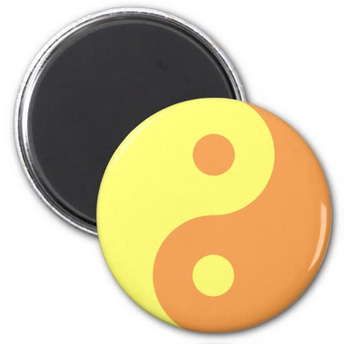 Yellow Yin Yang Symbol Magnet