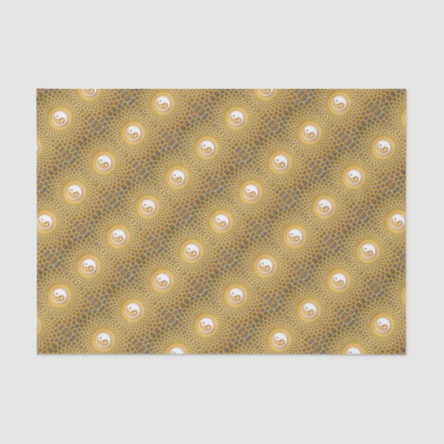 Yellow Ying Yang Mandala Tissue Paper (Front)