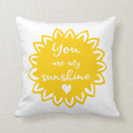 Yellow You Are My Sunshine - Add Photo and Name Throw Pillow