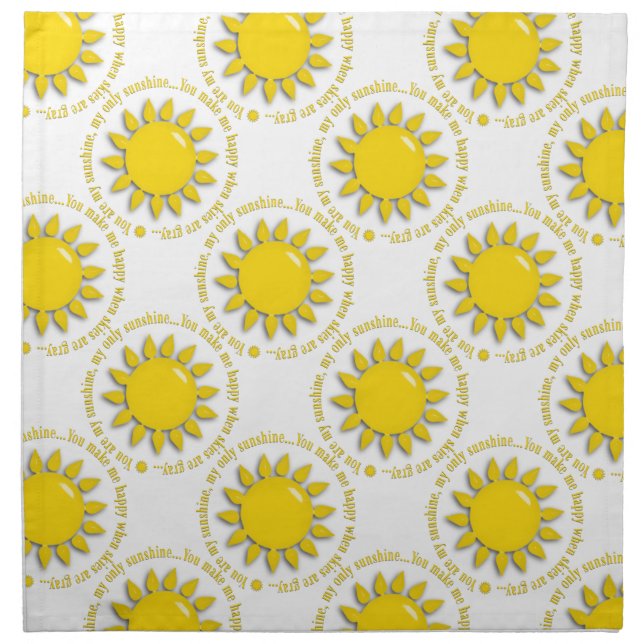 Yellow You Are My Sunshine DINNER NAPKINS (Front)