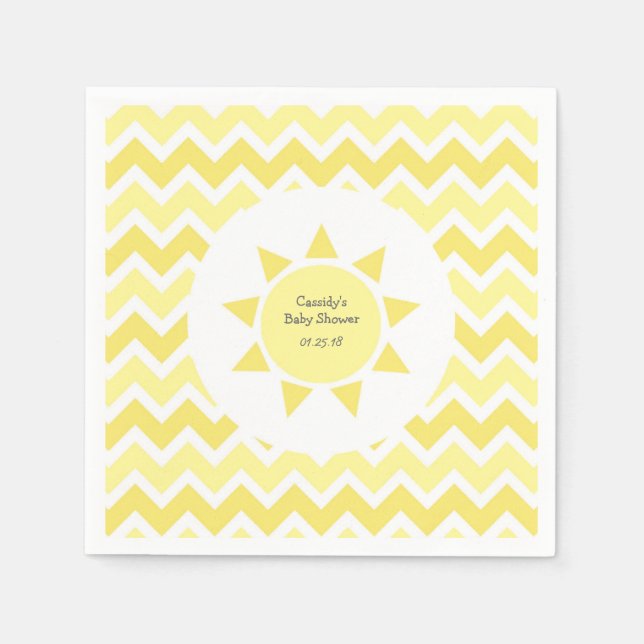 Yellow You are my sunshine theme party Paper Napkins (Front)
