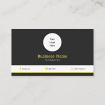 Yellow Your Logo Modern Social Media Profile Business Card