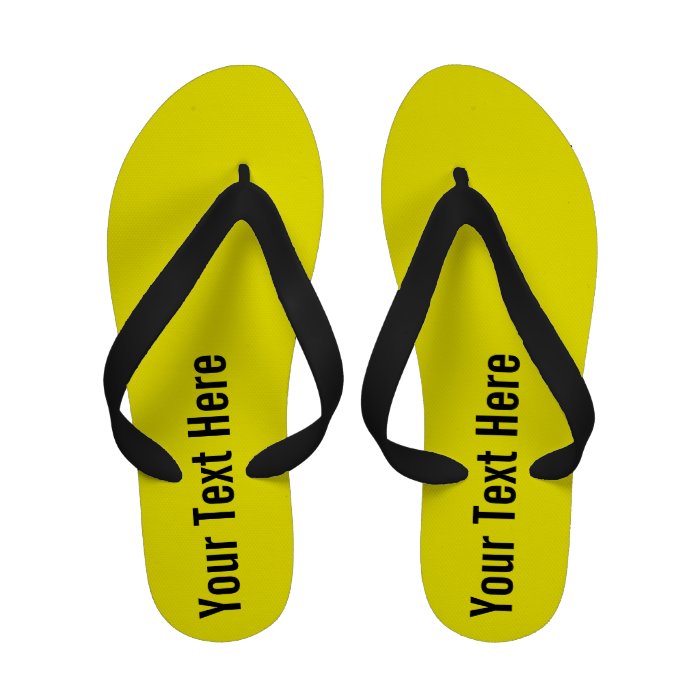 Yellow Your Text Here Custom Sandal Flip Flops