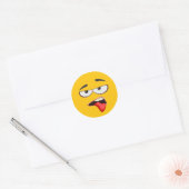 Yellow Yuck Emoji Classic Round Sticker (Envelope)