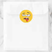 Yellow Yuck Emoji Classic Round Sticker (Bag)