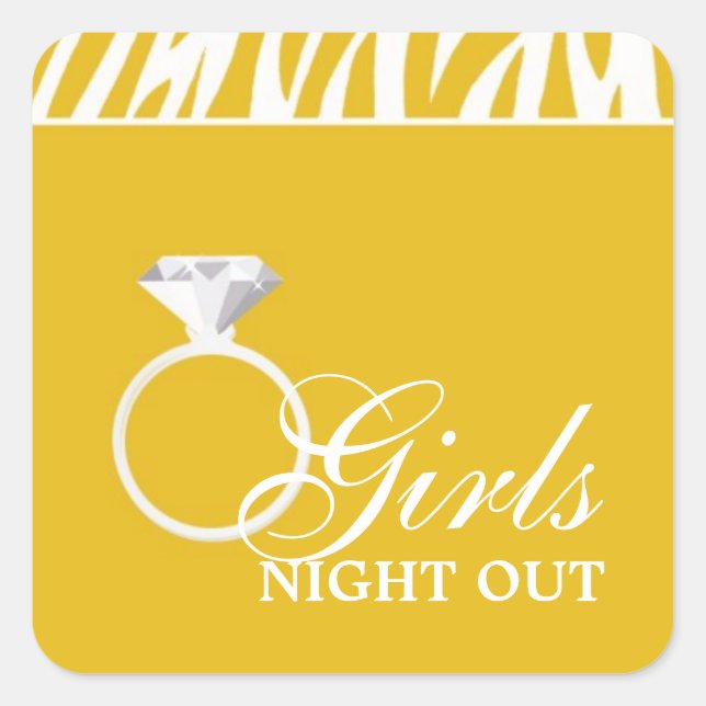 Yellow Zebra Girls Night Out Sticker (Front)