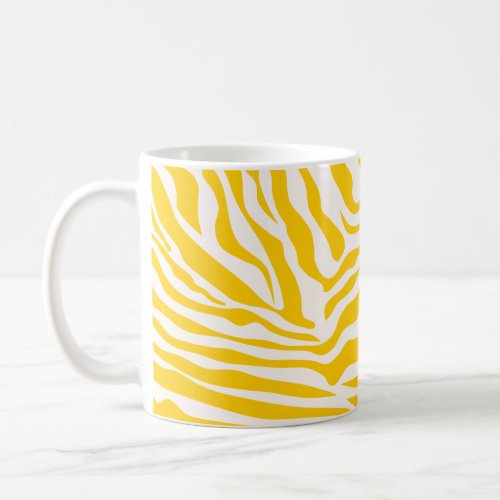 Yellow Zebra Stripes Preppy Wild Animal Print Coffee Mug