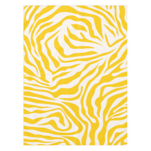 Yellow Zebra Stripes Preppy Wild Animal Print Tablecloth
