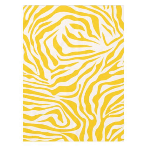 Yellow Zebra Stripes Preppy Wild Animal Print Tablecloth