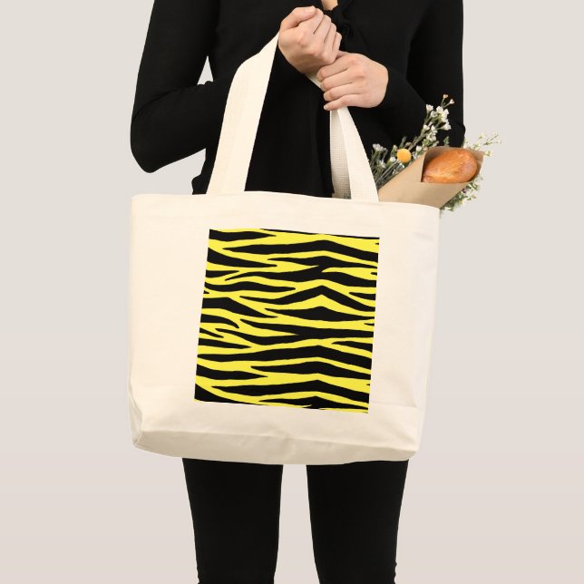 Yellow Zebra Stripes Tote Bag (Front (Product))
