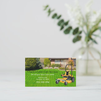 Yellow Zero Turn Mower Business Card