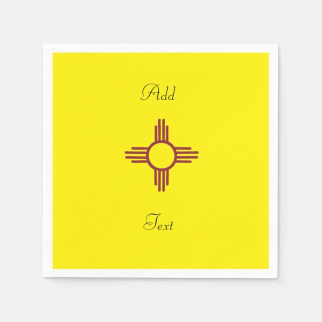 Yellow Zia Sun Puro Nuevo Mexico Napkins (Front)