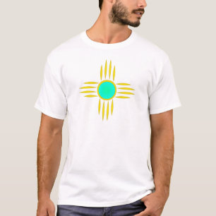 Yellow Zia with Turquoise Center T-Shirt