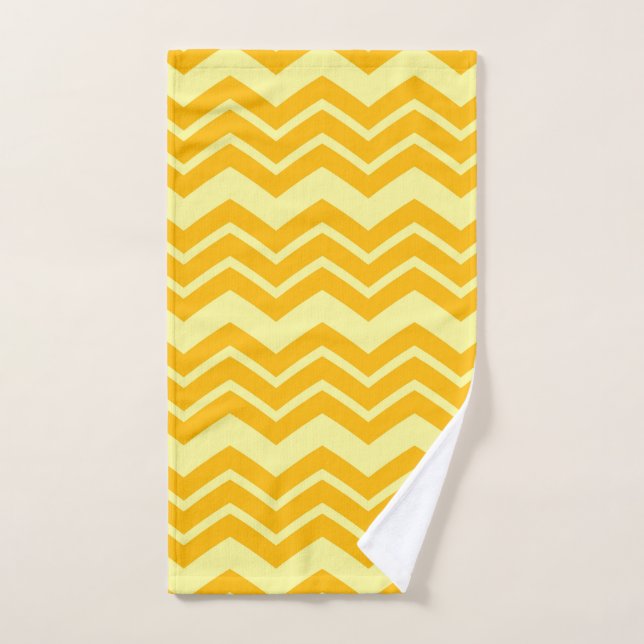 Yellow Zigzag Chevron Pattern Design  Hand Towel (Hand Towel)