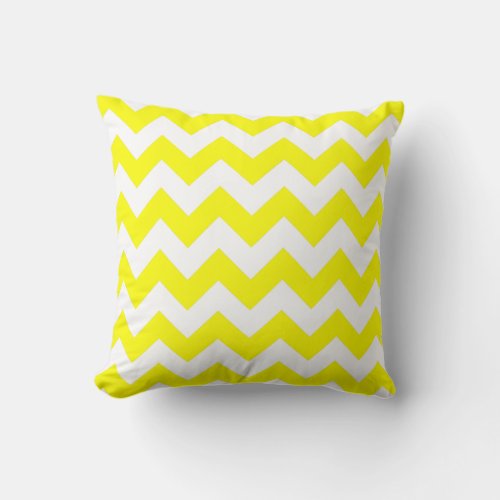 Yellow Zigzag Pattern Throw Pillow