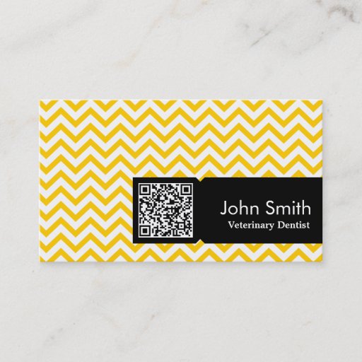 Customizable Yellow Zigzag Veterinary Dentist Business Card