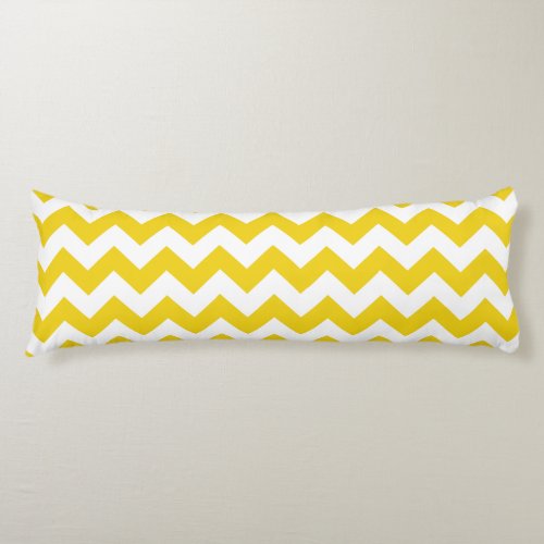 Yellow Zigzag Yellow Chevron Geometric Pattern Body Pillow