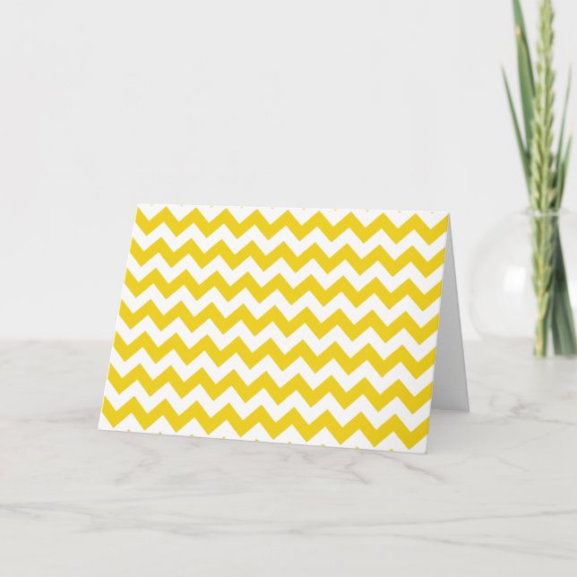Yellow Zigzag, Yellow Chevron, Geometric Pattern Card (Front)