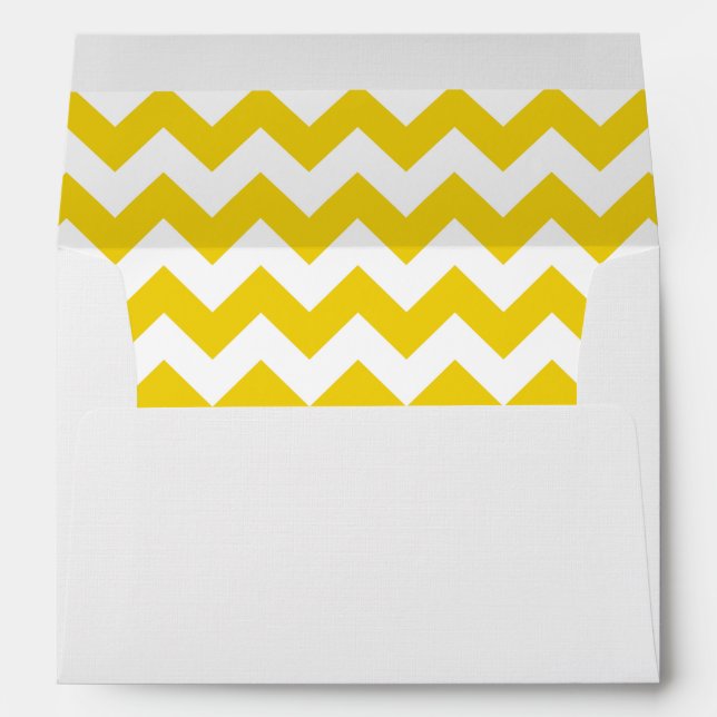 Yellow Zigzag, Yellow Chevron, Geometric Pattern Envelope (Back (Bottom))