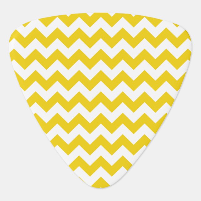 Yellow Zigzag, Yellow Chevron, Geometric Pattern Guitar Pick (Front)