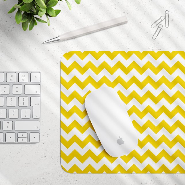 Yellow Zigzag, Yellow Chevron, Geometric Pattern Mouse Pad (Creator Uploaded)