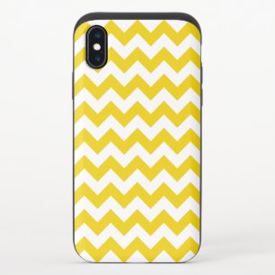 Yellow Zigzag, Yellow Chevron, Geometric Pattern iPhone X Slider Case