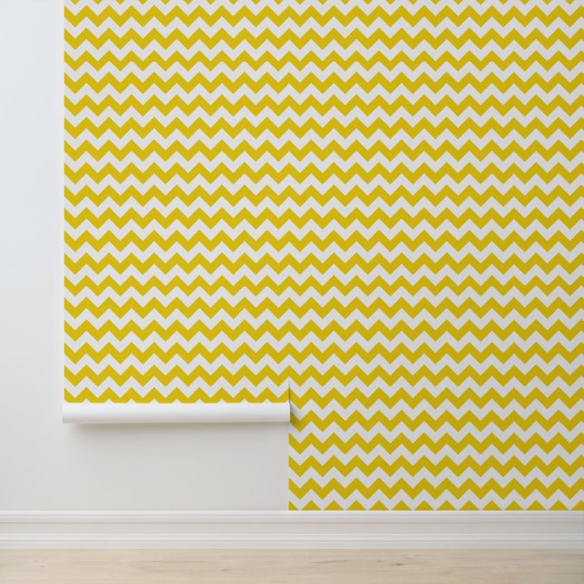 Yellow Zigzag, Yellow Chevron, Geometric Pattern Wallpaper (Application)