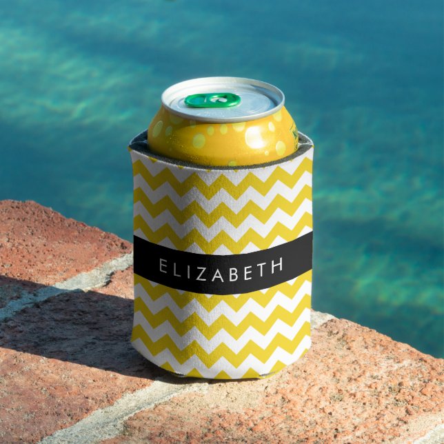 Yellow Zigzag, Yellow Chevron, Your Name Can Cooler (In Situ Pool)