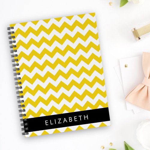 Yellow Zigzag Yellow Chevron Your Name Notebook