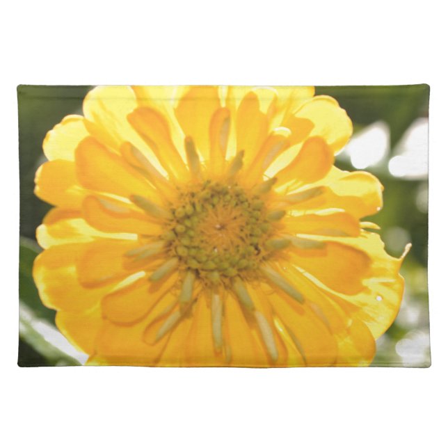 Yellow zinnia, yellow daisy, yellow flower placemat (Front)