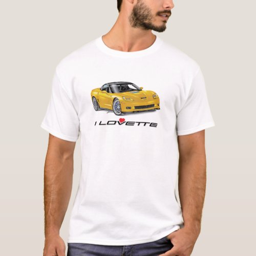 YELLOW ZR1 Vette I LOVETTE Design T_Shirt