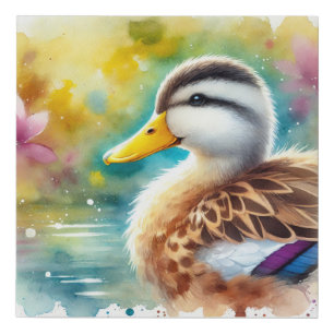 Yellowbilled Duck 050724AREF125 - Watercolor Faux Canvas Print