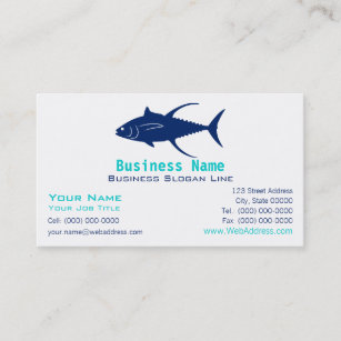 Yellowfin Tuna Silhouette Business Card