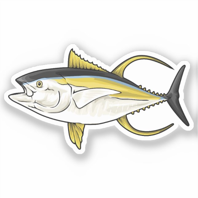 Yellowfin Tuna Vector Illustration Sticker (Front)
