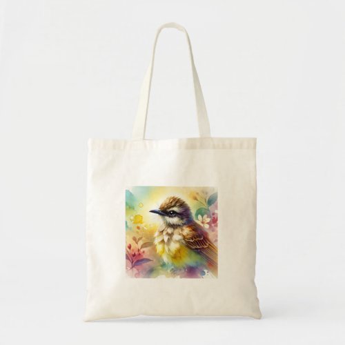 Yellowfronted Fulvetta 050724AREF107 _ Watercolor Tote Bag