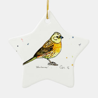 Yellowhammer bird ceramic ornament
