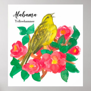 Yellowhammer Pink Camellia Flowers Alabama Poster