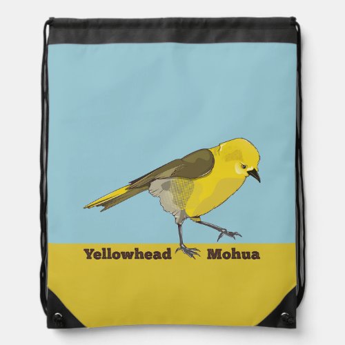 Yellowhead Mohua Drawstring Bag