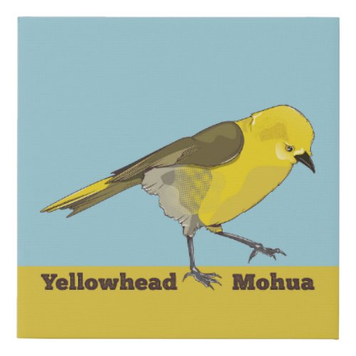 Yellowhead Mohua Faux Canvas Print