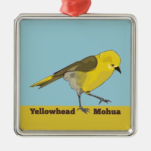 Yellowhead Mohua Metal Ornament