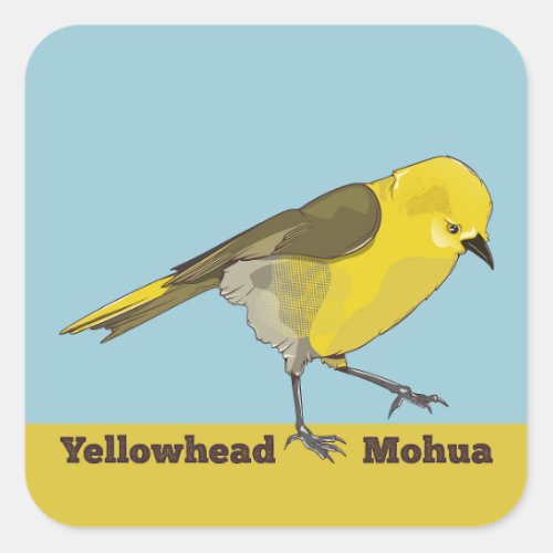 Yellowhead Mohua Square Sticker