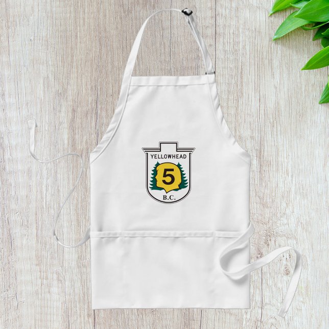 Yellowhead Road Sign Adult Apron (Creator Uploaded)